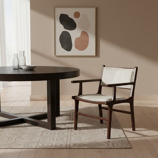 Leather and Teak Wood Dining Chair | Kendari