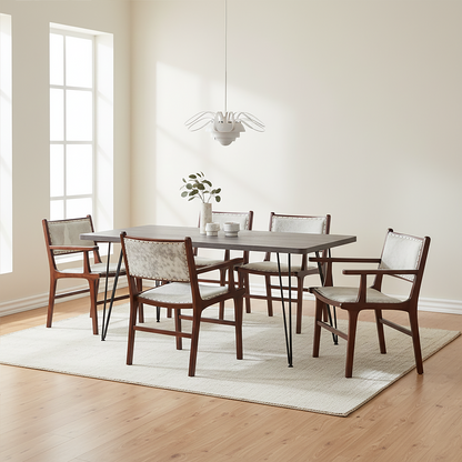Leather and Teak Wood Dining Chair | Kendari