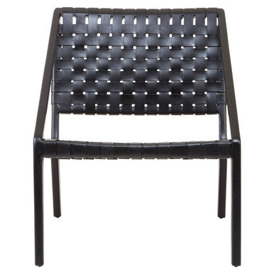 Kendari Black Cow Leather Woven Chair