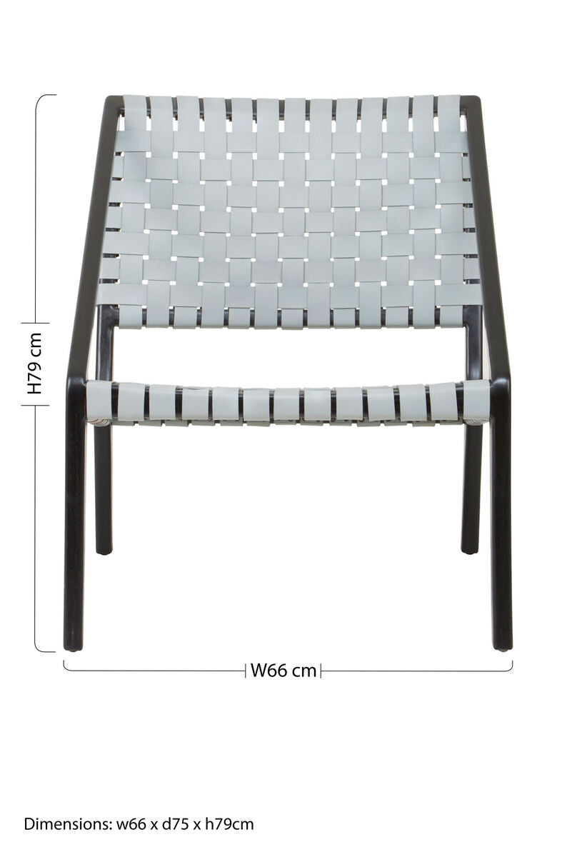 Kendari Grey Leather Woven Chair