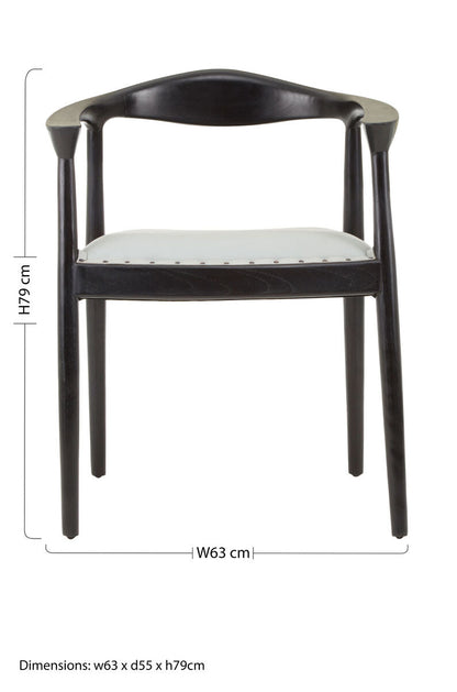 Kendari Open Back Grey Leather Chair