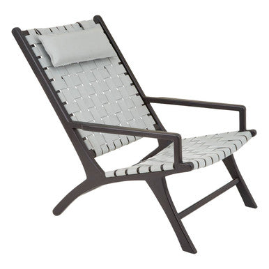 Kendari Grey Woven Leather Strap Chair