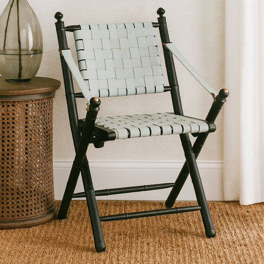 Kendari White Leather Chair with Wood Frame