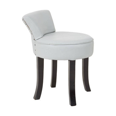 Kendari Grey Leather Rounded Chair with Stud Detail