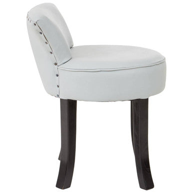 Kendari Grey Leather Rounded Chair with Stud Detail