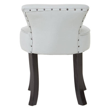 Kendari Grey Leather Rounded Chair with Stud Detail