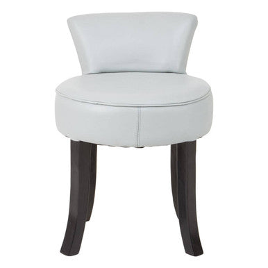 Kendari Grey Leather Rounded Chair with Stud Detail