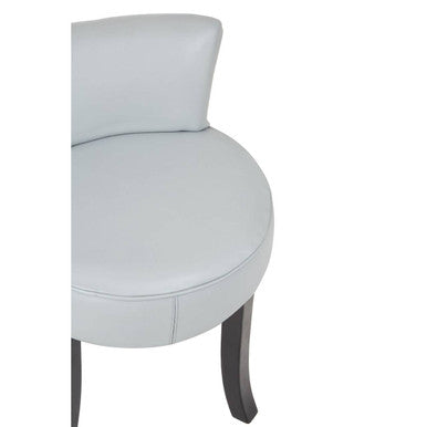 Kendari Grey Leather Rounded Chair with Stud Detail