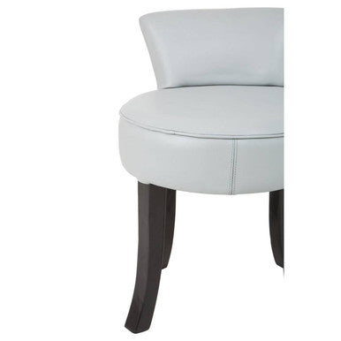 Kendari Grey Leather Rounded Chair with Stud Detail