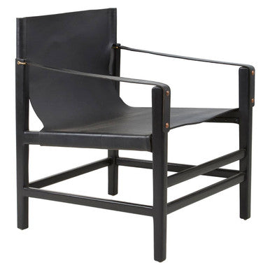 Kendari Black Teak Wood Frame Armchair