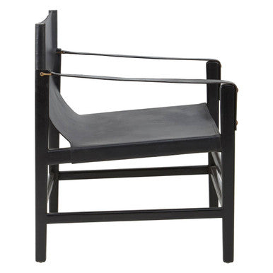 Kendari Black Teak Wood Frame Armchair