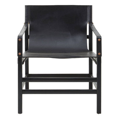 Kendari Black Teak Wood Frame Armchair