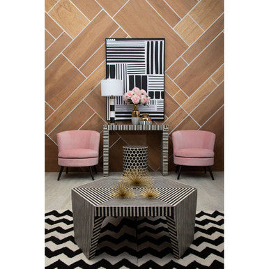 Fusion Striped Bone Inlay Coffee Table