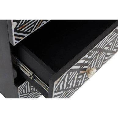 Fusion Black and Mother of Pearl Chest of 3 Drawers