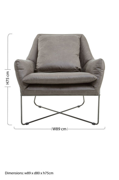 Hugo Grey faux leather Chair