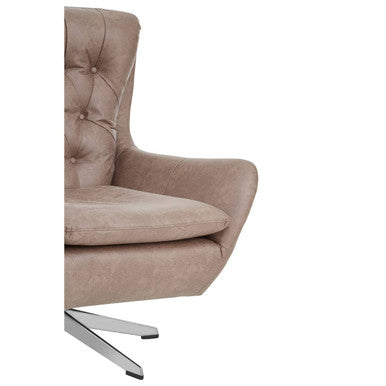 Harold Brown Leather Effect Swivel Chair