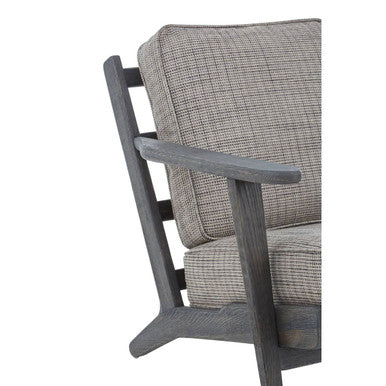 Hector Tweed Armchair With Black Oak Wood Frame