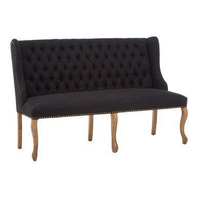 Harrison Black 2 Seat Bench Sofa