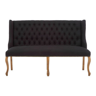 Harrison Black 2 Seat Bench Sofa
