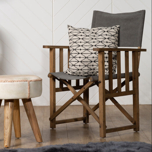 Hugh Grey linen Directors Chair