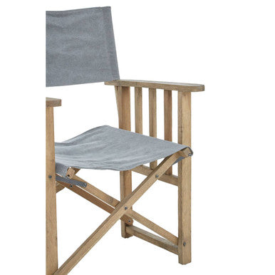 Hugh Grey linen Directors Chair