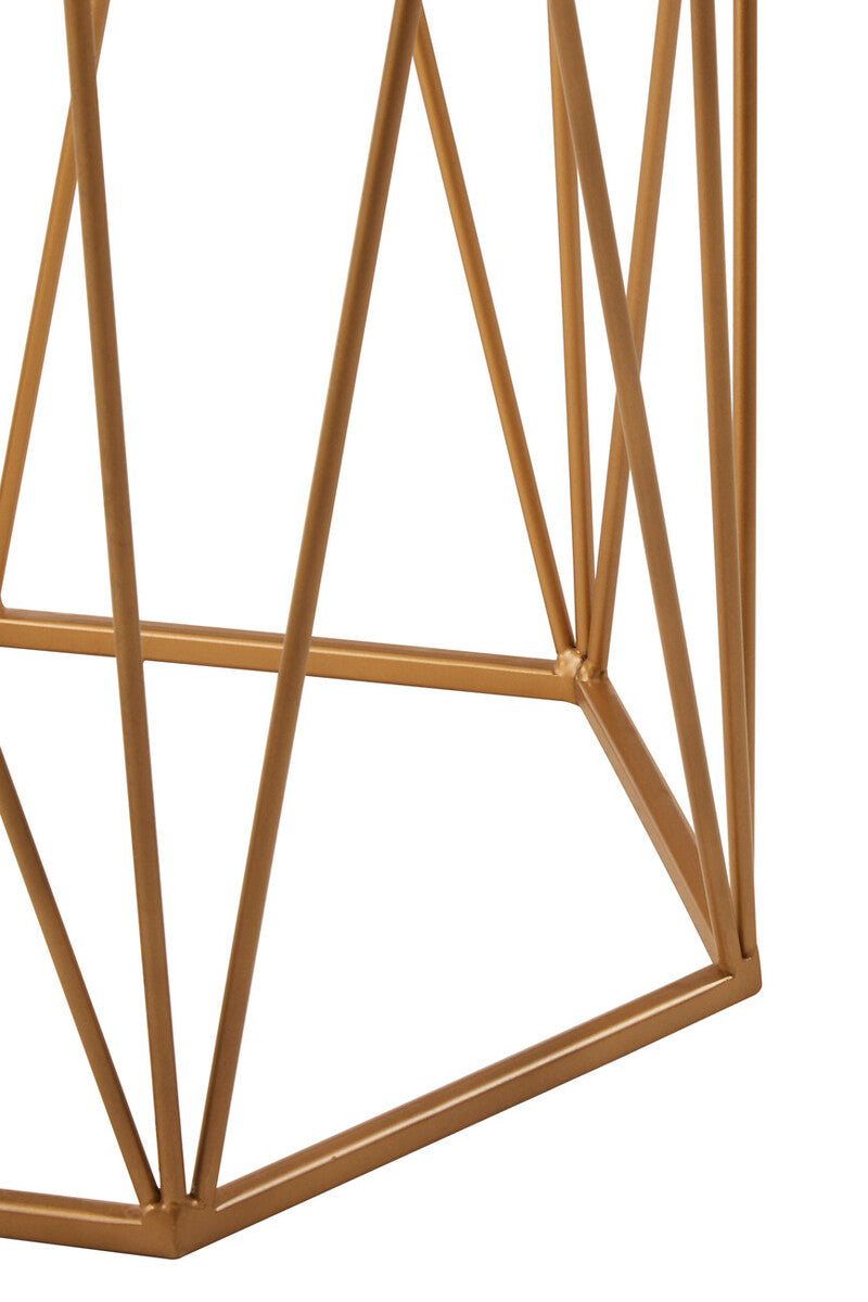 Shalimar Marble top Side Table With Geometric Base