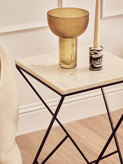 Shalimar Marble top Square Side Table