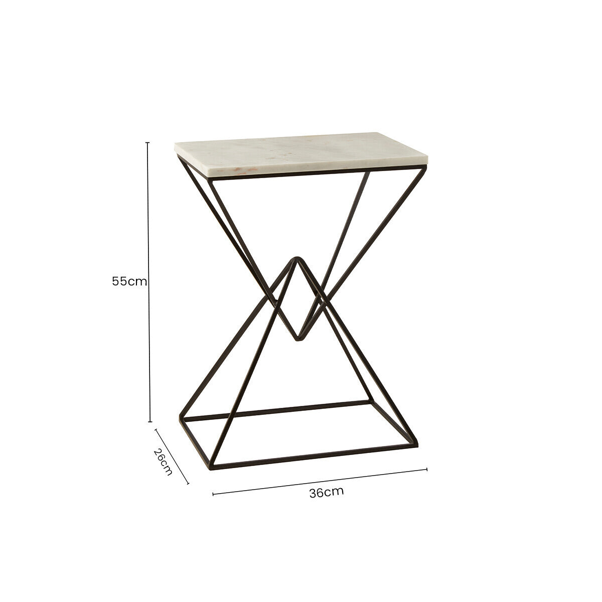 Shalimar Marble top Rectangular Side Table