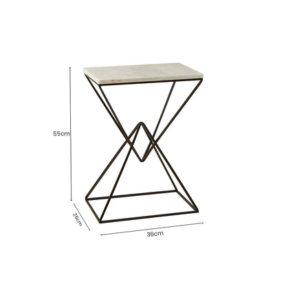 Shalimar Marble top Rectangular Side Table