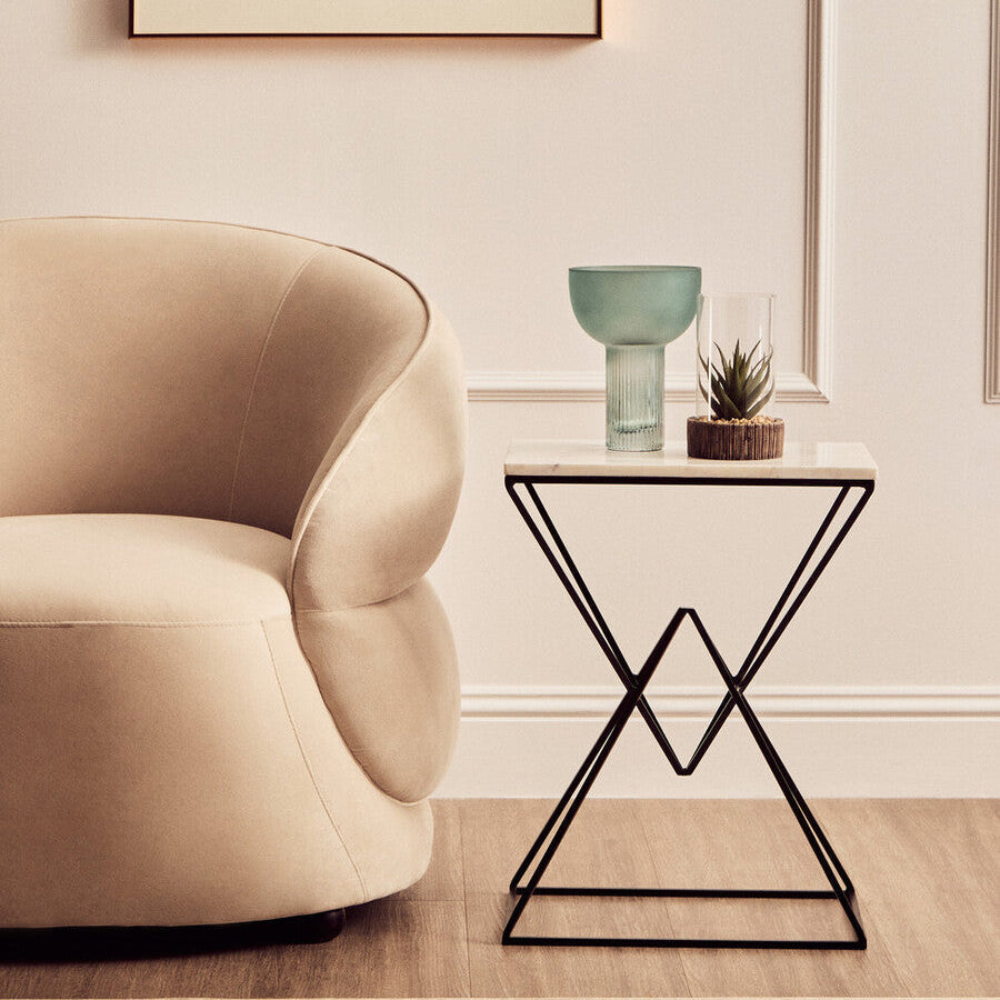 Shalimar Marble top Rectangular Side Table