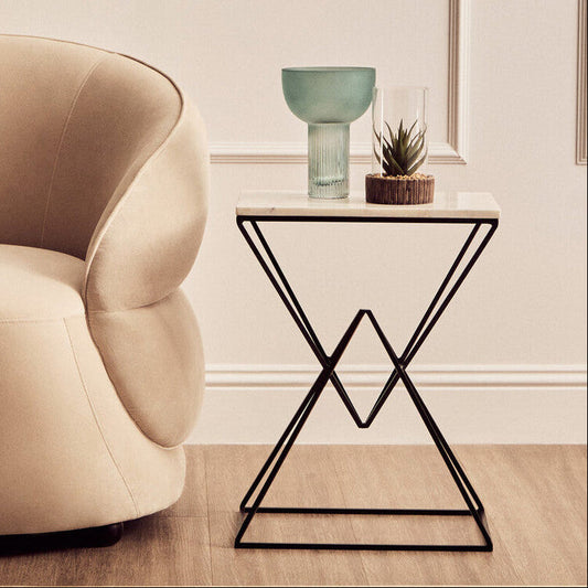 Shalimar Marble top Rectangular Side Table