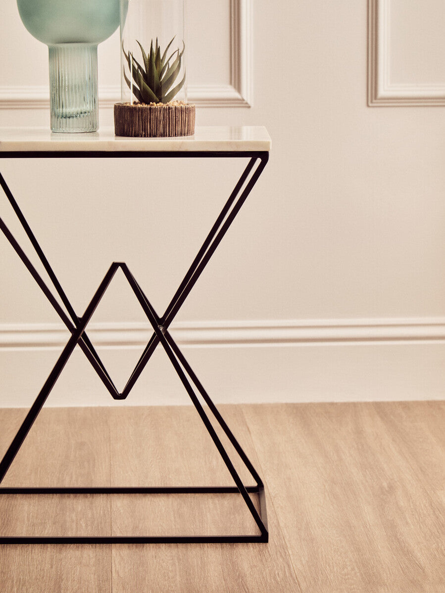 Shalimar Marble top Rectangular Side Table