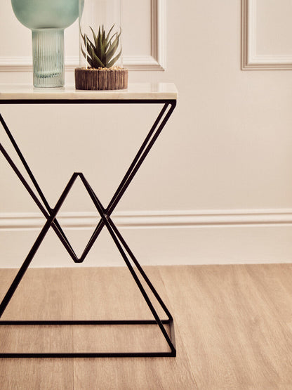 Shalimar Marble top Rectangular Side Table