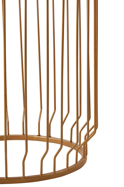 Shalimar Marble Top Round Side Table With Wireframe Base