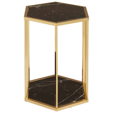 Piermount Black And Gold Finish End Table