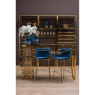 Piermount Gold Bar Shelf Unit With Glass Rack