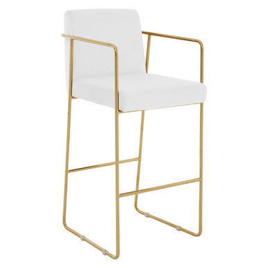 Mink Velvet and Gold Bar Stool | Piermount