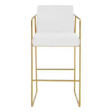 Mink Velvet and Gold Bar Stool | Piermount