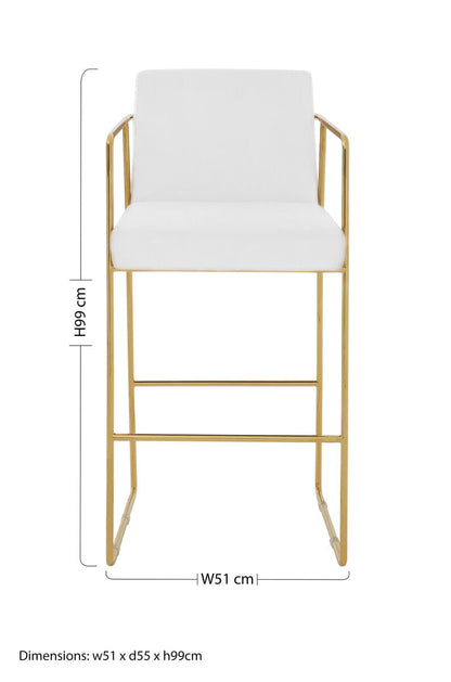 Mink Velvet and Gold Bar Stool | Piermount