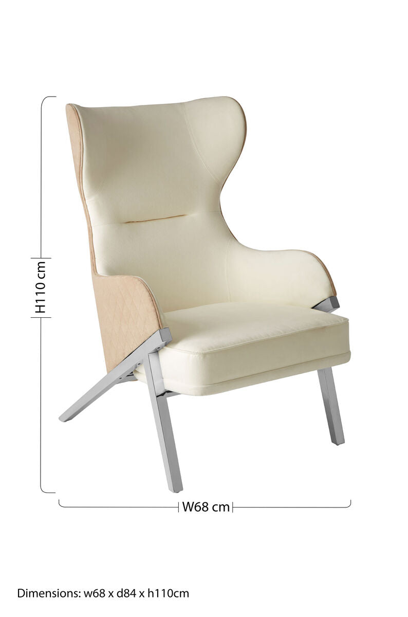 Piermount Ivory Wingback Chair