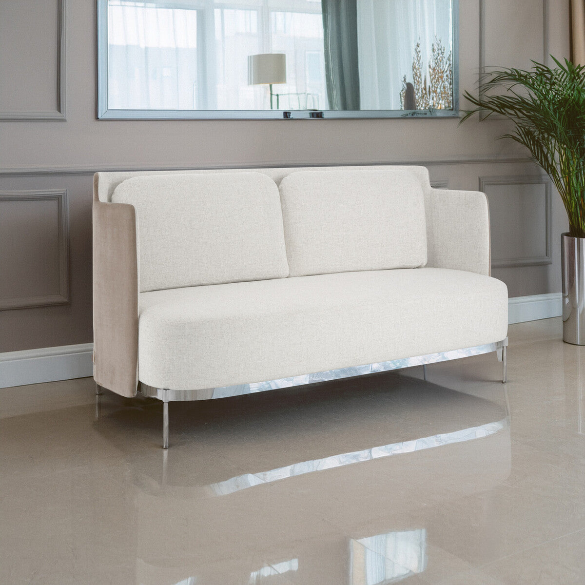 Piermount Ivory and Mink 2 Seater Sofa