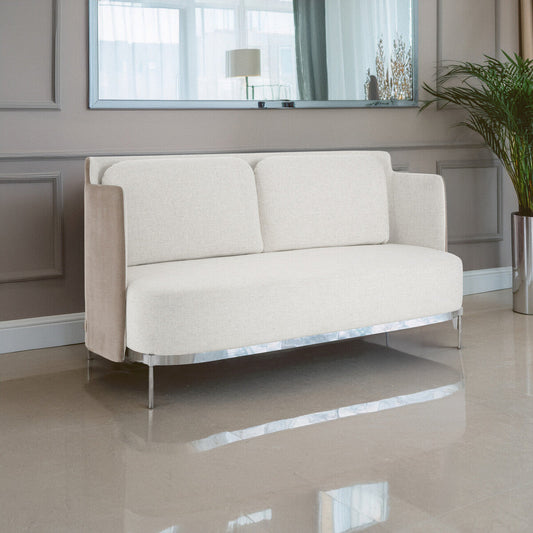 Piermount Ivory and Mink 2 Seater Sofa