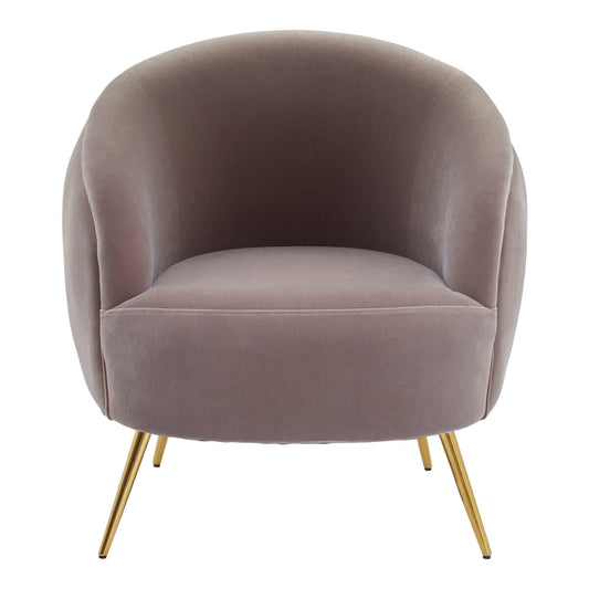 Manhattan Mink Velvet Curved Accent Chair