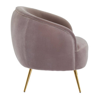 Manhattan Mink Velvet Curved Accent Chair