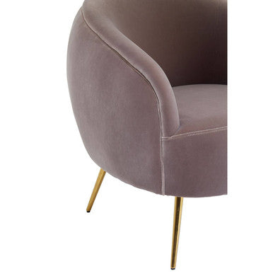 Manhattan Mink Velvet Curved Accent Chair