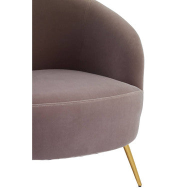 Manhattan Mink Velvet Curved Accent Chair