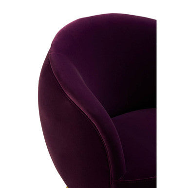 Manhattan Purple Velvet Curved Accent Chair
