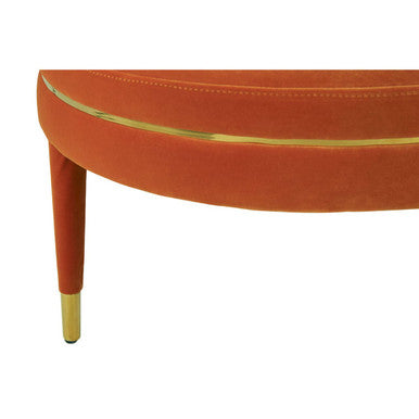 Manhattan Orange Velvet Footstool