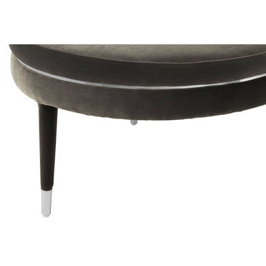 Manhattan Grey Velvet Footstool