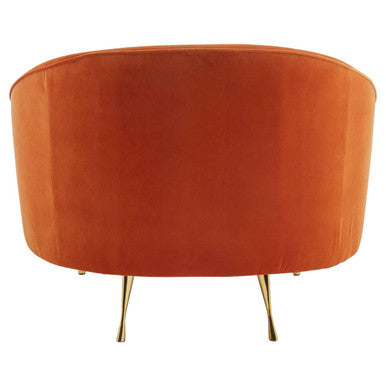 Manhattan Orange Velvet Cocoon Chair